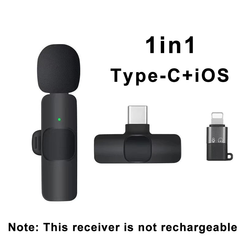 Creator Gear Studio Wireless Lavalier Microphone Portable Audio Video Recording Mini Mic for iPhone Android Live Broadcast Gaming Phone Mic